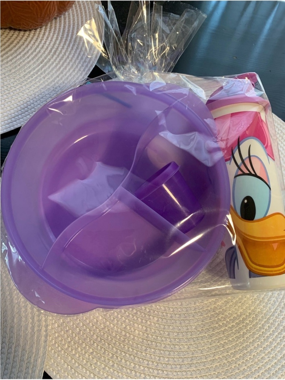 Tupperware Purple Snack Bowl Set with Daisy Duck Cup
